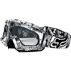 Fox Racing Main Pro Latinese Men's Dirt Bike Motorcycle Goggles Eyewear w/ Free B&F Heart Sticker Bundle - Clear