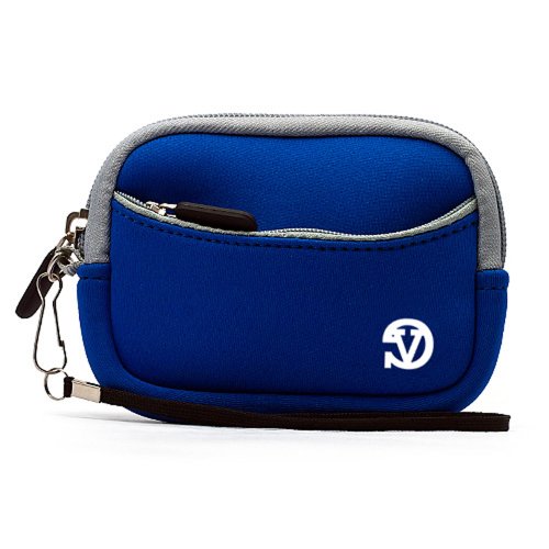 VanGoddy Mini Slim Sleeve - BLUE & GREY Carrying Digital Camera Glove fits Canon PowerShot ELPH 530 520 340 330 320 130 115 110 A4000 A2600 A2400 A2300 SX600 SD1200 SX200 SD890 SD780 D10 IS HS
