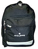 K-Cliffs Black Polyester School Backpack/ Outdoor Backpack/ Hiking Backpack with Reflective Strip