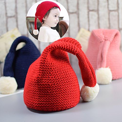 Christmas baby caps knitting handmade Children Winter Hats,Baby Beanie Boys Girls Hat (red)