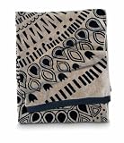 Citta Design 'Cuban Sun' Designer Oversized Beach Towel Charcoal/Latte, Beautiful Indian Cotton, 38x70 inches