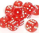 Translucent 16mm d6 Orange/white Pipped Dice