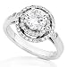 One of a Kind 1-3/8ctw Certified Round Diamond Engagement Ring in 18kt White Gold