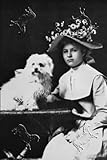 IMAGE OF Canvas Print, Woman in Bonnet with Maltese Terrier - 20 x 30