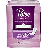 Poise Maximum Absorbency Incontinence Pads, Regular Length, 48 Count (Pack of 4)