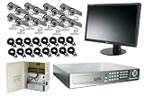 16 channel H.264 DVR Security System and IR Cameras Complete DVR Package with 19 inch LCD Monitor
