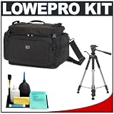 Lowepro Magnum 650 AW Digital SLR Camera Bag/Case (Black) + Tripod + Accessory Kit for Canon EOS 7D, 5D Mark II III, 60D, Rebel T3, T3i, Nikon D3100, D3200, D5100, D7000, D800, A35, A55, A57, A65, A77 Digital SLR Cameras