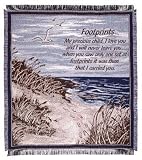 Footprints in the Sand Afghan Throw Blanket 48 x 60