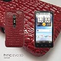htc EVO 3D クロコダイル カバー ケース  (au ISW12HT対応) crocodile Design Case【Red(赤)】