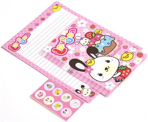 Imagen 3 de Bonito juego de cartas de Japón con conejos, tartas y fresas