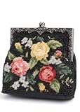 Needlepoint Evening Bag - Vintage Style Black