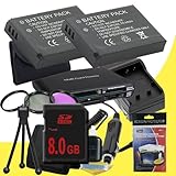 TWO LP-E5 Lithium Ion Replacement Batteries w/Charger + 8GB SDHC Secure Digital High Speed Memory Card + 3 Piece Filter Kit + Memory Card Reader/Wallet + Deluxe Starter Kit for Canon EOS Rebel T1i XS XSi Digital SLR Camera DavisMAX Bundle