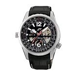 Orient Mens Power Reserve Semi-Skeleton Black Automatic Watch #CFT00001B by Orient