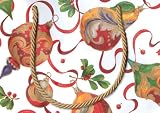 Caspari 7" x 3" x 5-1/4" Christmas Ornaments Ivory Holiday Gift Bag