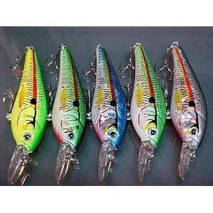 5 L5BS Custom Shad Lures - Plugs Crankbaits Bass Fishing Set