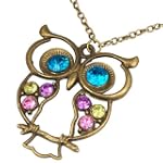 Vintage, Retro Colorful Crystal Owl P...