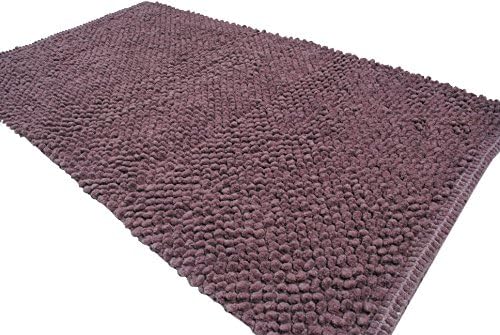 Trendsetter Homez Luxury Bath Mat 20 x 32 Inches 100% Plush Cotton Bubble Design Bath Rug in Plum With NON SLIP LATEX BACKING Super ABSORBENT Machine Washable High Durability Ultra Comfort