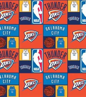 Licensed NBA OKC Thunder By Camelot Cottons - 100% Cotton, 44" Wide By the Yard