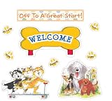 Eureka Wags and Whiskers Pawprint Welcome Bulletin Board Set, 4 Panels 17 x 24 Each