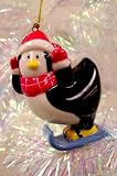 3 Weeeee Sledding Penguin Christmas Ornament #H0189