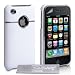 Yousave Accessories TM Wei� Und Chrom Harte Hybrid Schutzh�lle F�r Das Apple iPhone 3 / 3G / 3GS Mit Displayschutzfolie Und Graues Micro-Faser Poliertuch