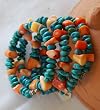 Turquoise & Spiney Oyster Coil Bracelet