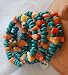 Turquoise & Spiney Oyster Coil Bracelet