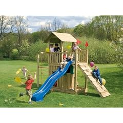 Spielanlage mit Kinderhaus und Rutsche gr�n - Max & Moritz II -