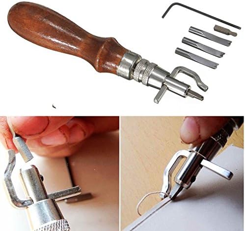 Leather Boy 7 in 1 Adjustable Pro Stitching Groover and Creasing Edge Beveler Leathercraft Sets to Sew &amp; Crease Leather