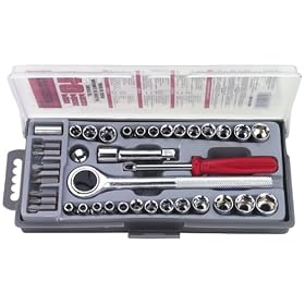 Tool House 770011 40 Piece Metric and Fractional Bit Tip and Socket Wrench Set