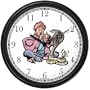 King Cobra Snake Charmer Animal Wall Clock by WatchBuddy Timepieces (Black Frame)