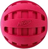 Nerf Dog Checker Squeak Rubber Ball Dog Toy, Small/Medium, Red