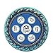 Passover Disposable Plates Blue Seder Plate Design 7 inch (Pack of 8)