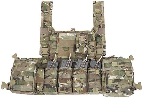 Warrior Assault Systems 901 Elite 4 Chest Rig with 2 Utility/Admin/Compass/Single Pistol/4 x M4 Open Mags, MultiCam