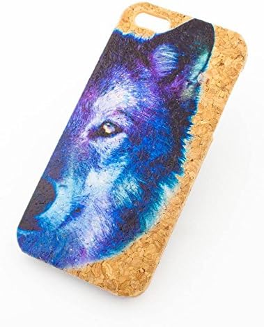 PRINTED CORK CASE Snap On Cover skin for APPLE IPHONE 5 / 5S - GALAXY WOLF indian tribal sky aurora borealis space alaskan