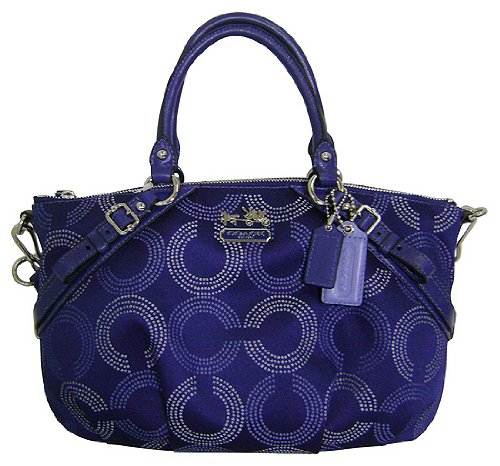 Coach Signature Op Art Sophia Satchel Bag Purse Tote 15935 Cobalt