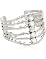 Lucky Brand Silver Mother of Pearl Cuff Bracelet, 3.50"