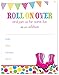 24 Hot Pink Roller Skates Bright Dots Fill in Birthday Invitations