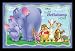 Winnie The Pooh Heffalump Tiger Rabbit Art White Wood-Mounted Poster Print - 24