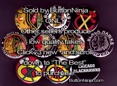 Set of 10 Chicago Blackhawks Pins 1.25