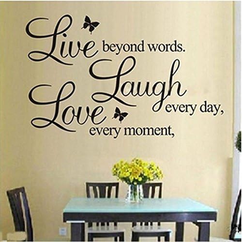 gmm fashion LIVE LAUGH LOVE Wall Quote Stickers 4 Butterflies Vinyl Decal Home Art Wall Stickers
