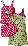 Komar Kids Girls 7-16 Jersey 3 Piece Panda Pyjama Set