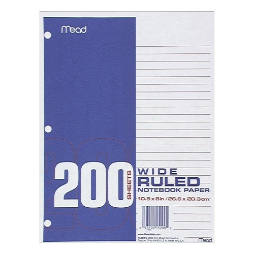 Mead Wide-Ruled Filler Paper, 200 Sheets (15200)