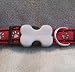 Red Dingo Paw Prints Dog Collar - Red - Medium - 18mm 30 - 45cm