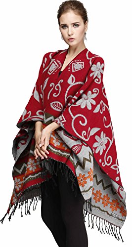Seawhisper 60"x52   reversible cape shawl wrap bla…