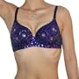 Womens Belly Dancing Costume Bra Trimmed With Blue Sequins and matching beads. Great looking, sexy bra to wear for Bellydancing, Middle Eastern Dancing or Turkish Impressionist Dancing - or just to turn heads!