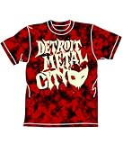 デトロイト・メタル・シティ DMCロゴ ムラ染めTシャツ レッド×ブラック サイズ:M