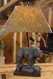 Bear Table Lamp Linen Grecian Bronze