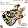Alecias Swirl 02 Yellow WraptorSkinz Skin fits Rock Band Stratocaster Guitar for Nintendo Wii, XBOX 360, PS2 & PS3 (GUITAR NOT INCLUDED)