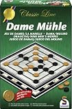 Produkt-Bild: Schmidt Spiele 49083 Classic Line: Dame / M&uuml;hle (gr.Spielfiguren)